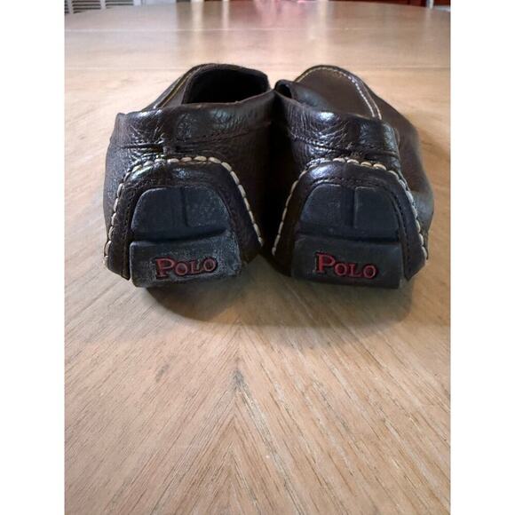 Polo Ralph Lauren Terence Venetian Pebbled Leather Driving Loafer chocolate 10.5 - Picture 5 of 8